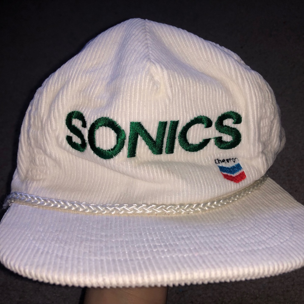 Sonics, Chevrolet collab. White corduroy adjustable flat bill - Picture 1 of 3